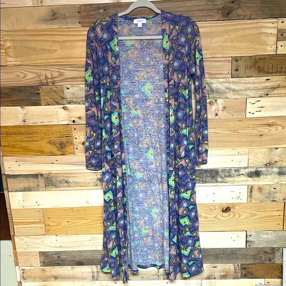LuLaRoe size Small Multicolor Aztec Patterned Lightweight Cardigan with Pockets